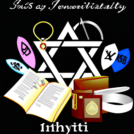 איור המציג סמלים שונים של זהות יהודית המשולבים במצגת בת מצווה.